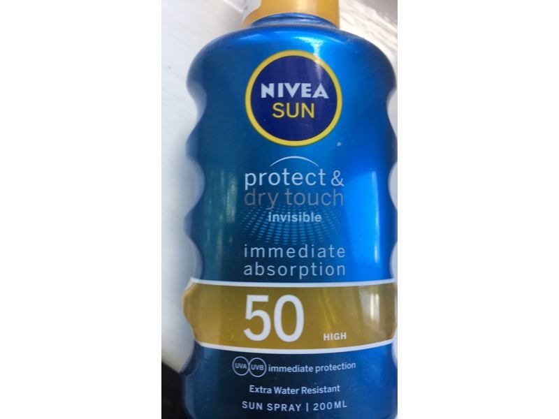 Nivea Sun Protect & Dry Touch Sun Spray, Invisible, SPF 50, 200 mL
