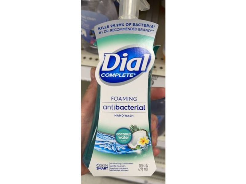 Dial Foaming Antibacterial Hand Wash, Coconut Water, 10 fl oz/296 mL