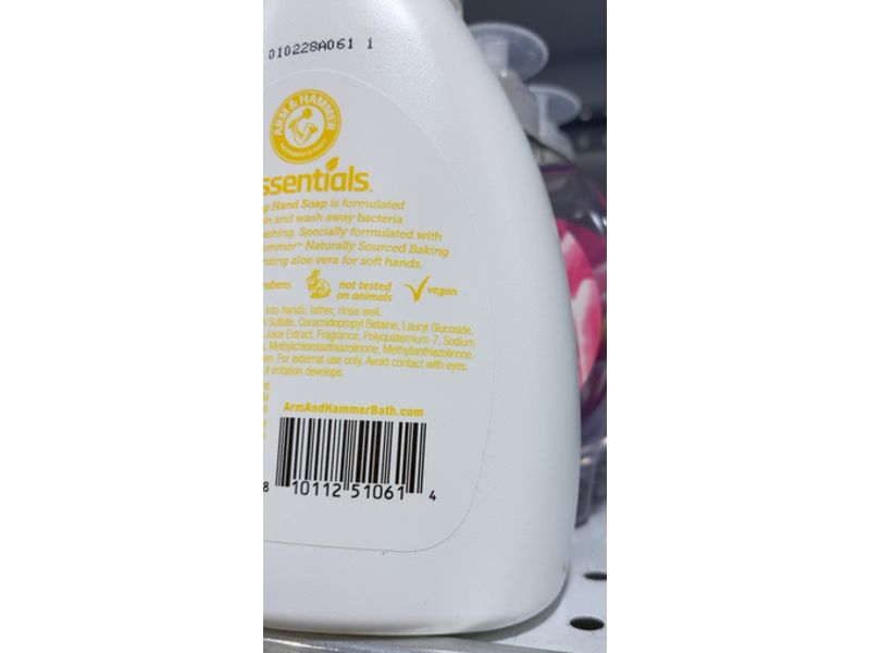 Arm & Hammer Essentials Foaming Hand Soap, Fresh Lemon, 12.5 fl oz/370 mL