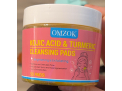Omzok Cleansing Pads, Kojic Acid & Turmeric, 50 Counts