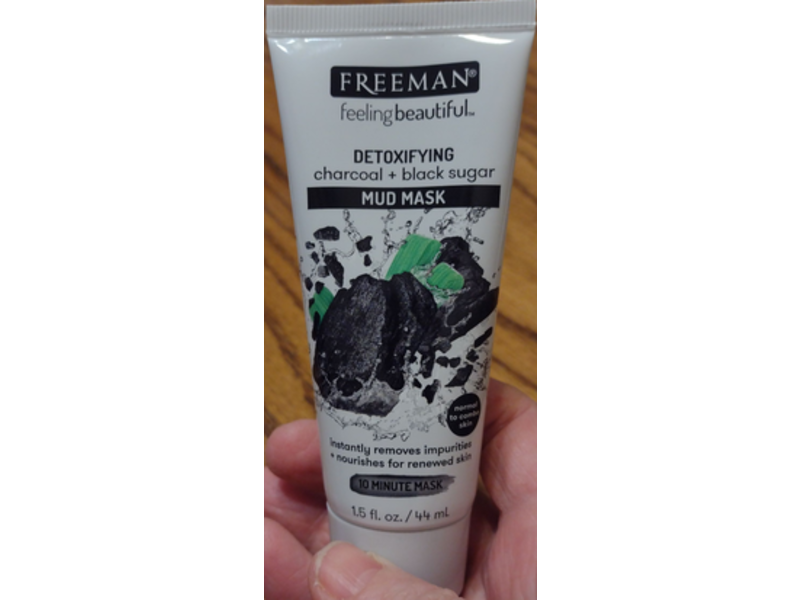 Freeman Detoxifying Mud Mask, Charcoal + Black Sugar, 1.5 fl oz/44 mL