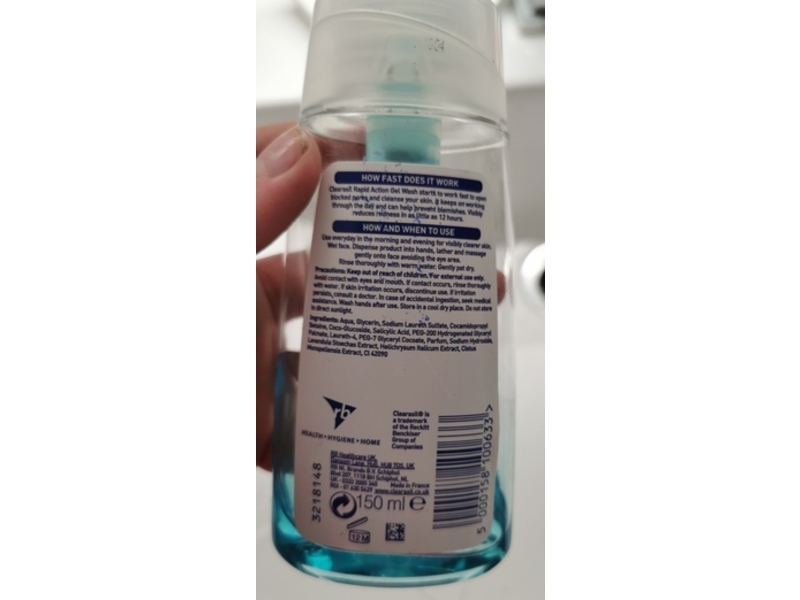 Clearasil Cleanse Rapid Action Gel Wash, 150 mL