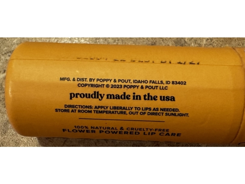 Poppy & Pout Natural Lip Balm, Lemon Bloom, 0.3 oz/8.5 g