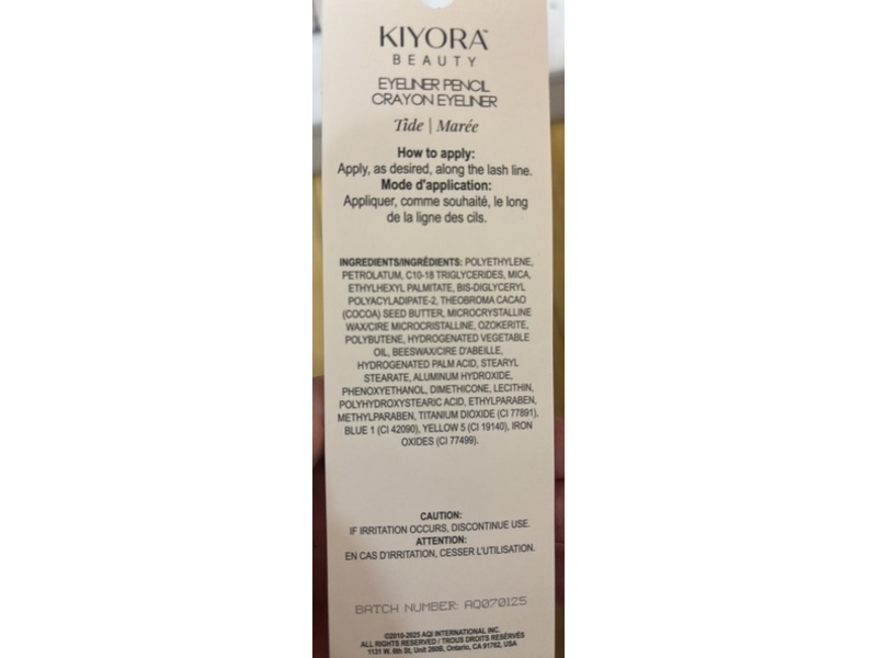 Kiyora Beauty Eyeliner Pencil, Tide, 0.05 oz/1.3 g