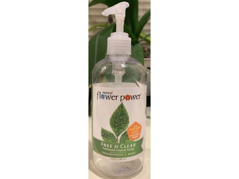 Natural Flower Power Natural Hand Soap, Free & Clear, 12.8 fl oz/380 mL