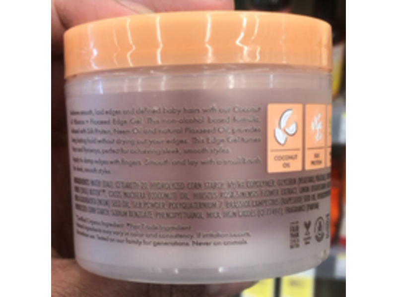 SheaMoisture Flaxseed Edge Control Gel, Coconut & Hibiscus + Flaxseed, 3.5 oz/99 g