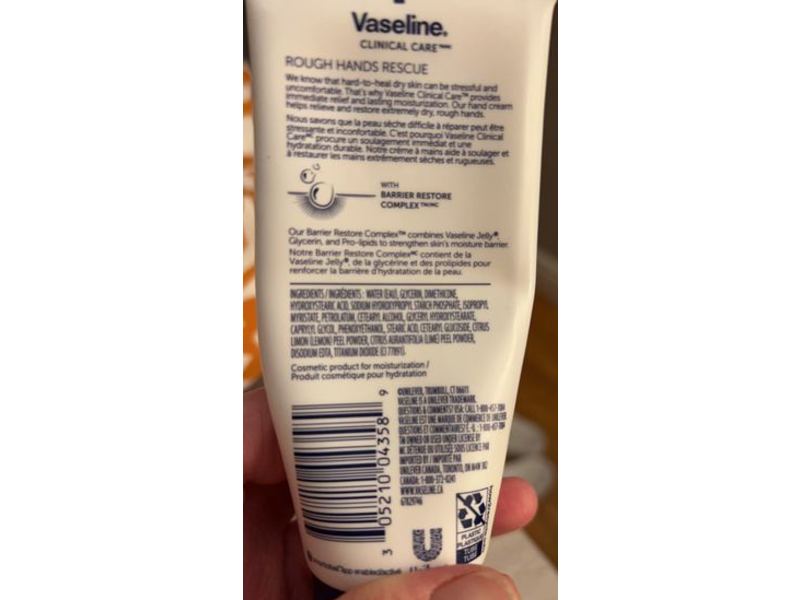 Vaseline Clinical Care Rough Hands Rescue Cream, 3.4 fl oz/100 mL