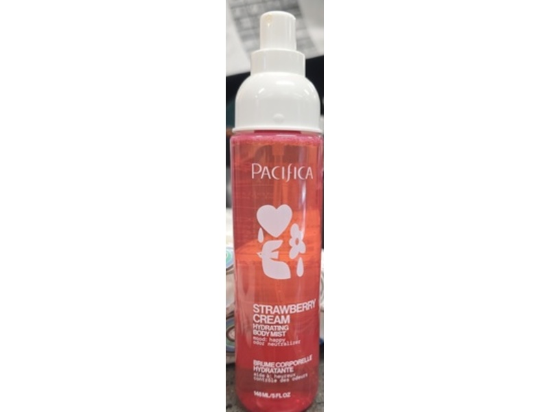 Pacifica Hydrating Body Mist, Strawberry Cream, 5 fl oz/148 mL