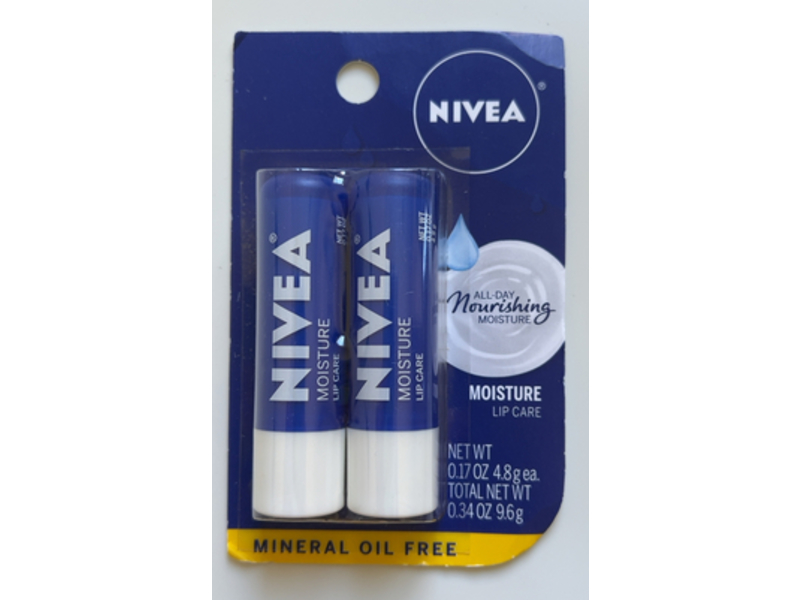 Nivea All Day Nourishing Moisture Lip Balm, 0.17 oz/4.8 g, Pack Of 2