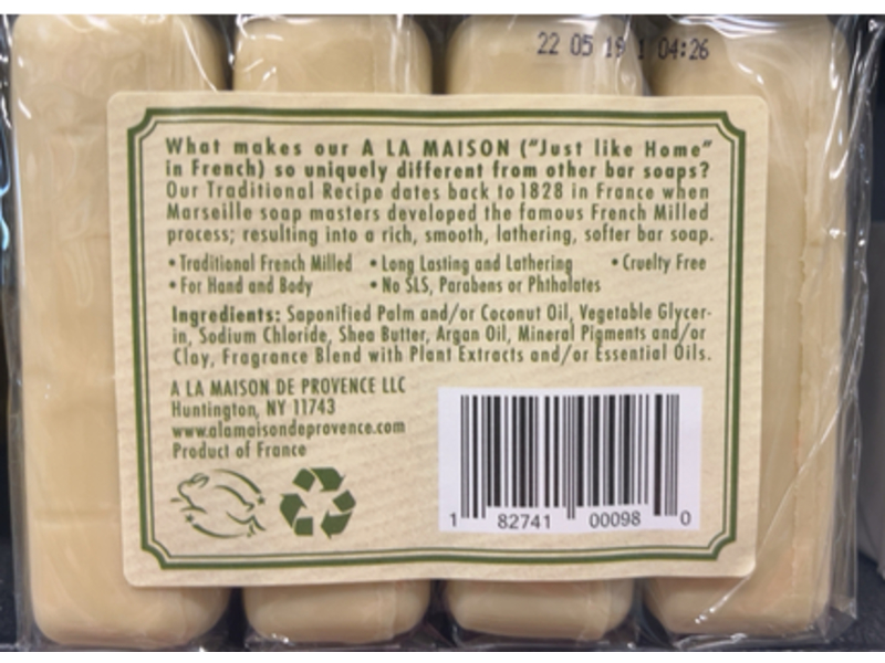 A La Maison Bar Soap, Rosemary Mint, 3.5 oz/100 g, 4 count