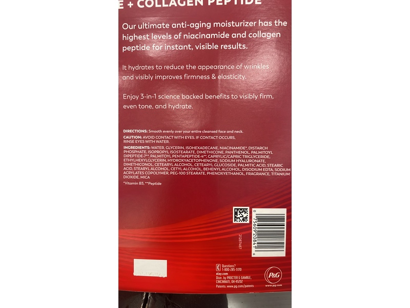 Olay 3 In 1 Ultimate Hydrating Moisturizer, Niacinamide + Collagen Peptide, 1.7 oz/48 g, Pack Of 2
