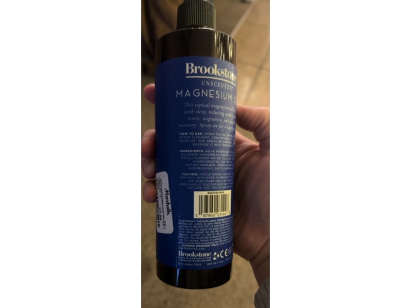 Brookstone Magnesium Oil, Unscented, 12 fl oz/355 mL