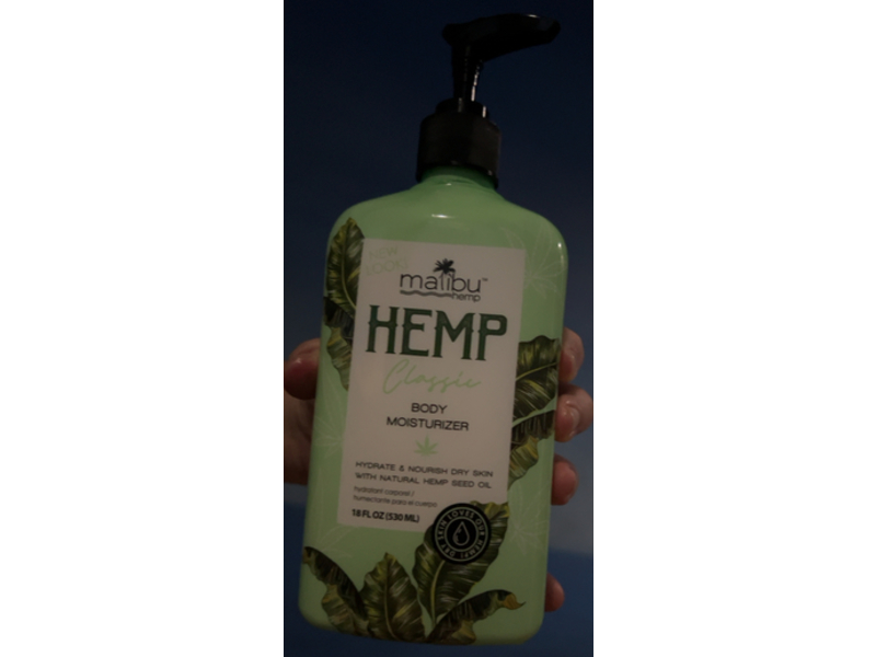 Malibu Hemp Classic Body Moisturizer, Natural Hemp Seed Oil, 18 fl oz/530 mL