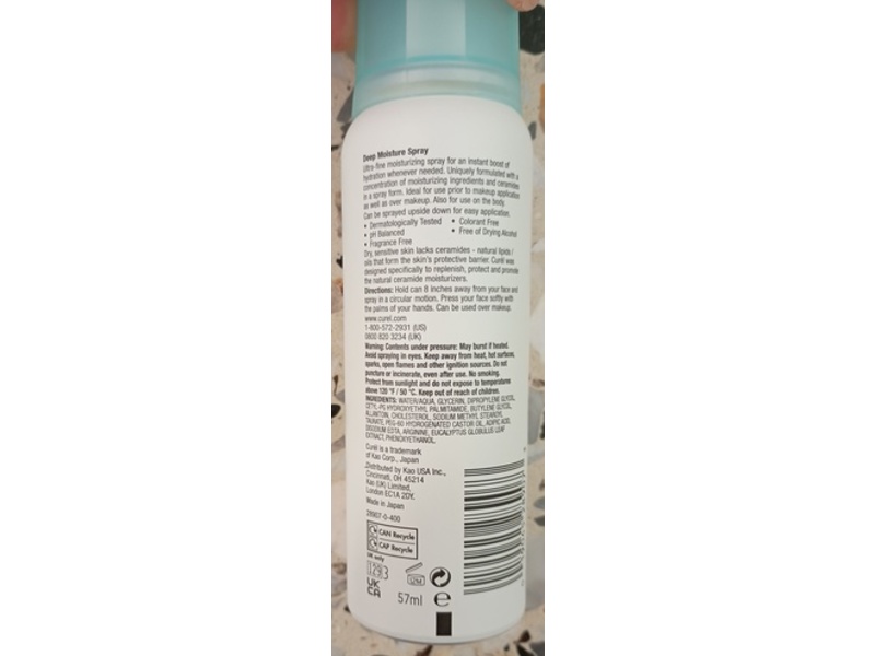 Curel Deep Moisture Spray, 2.0 oz/60 g