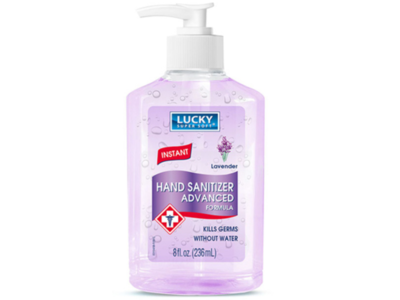 Lucky Super Soft Hand Sanitizer, Lavender, 8 fl oz/236 mL
