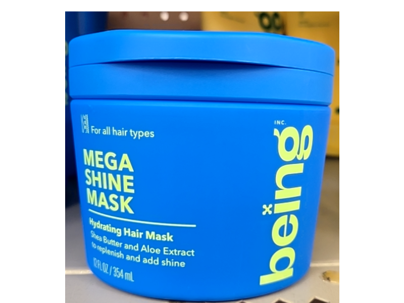 Being Mega Shine Hydrating Mask, Shea Butter & Aloe Extract, 12 fl oz/354 mL