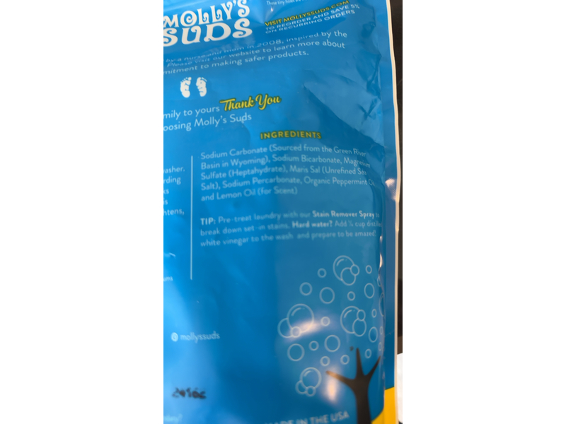 Molly's Suds 2-in-1 Laundry Powder, Peppermint, 120 Loads, 79.00 oz/2.23 kg