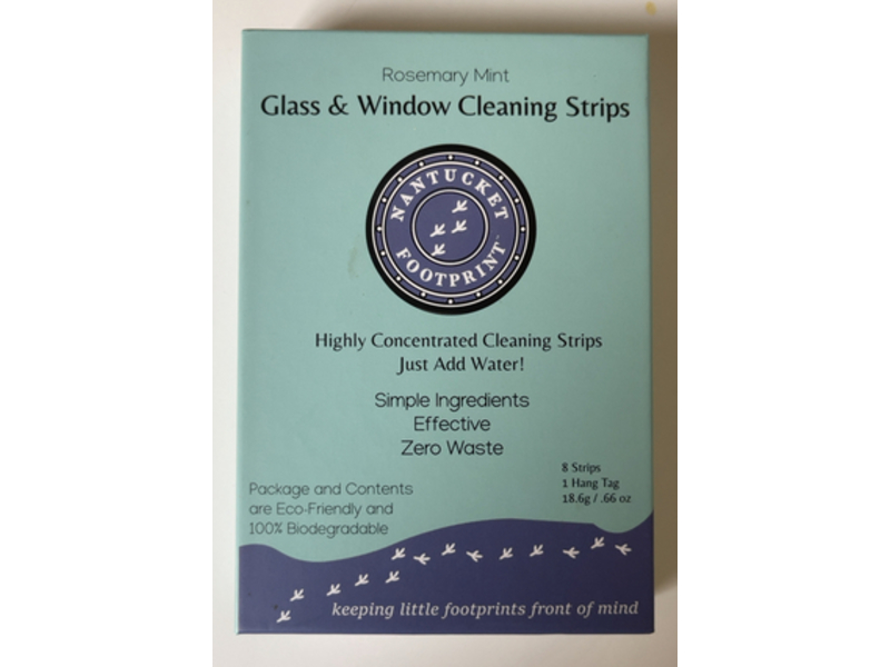 Nantucket Footprint Glass & Window Cleaning Strips, Rosemary Mint, 0.66 oz/18.6 g, 8 Count
