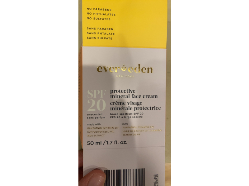 Evereden Kids Protective Mineral Face Cream, SPF 20, 1.7 fl oz/50 mL