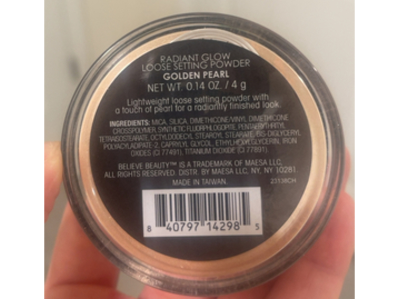 Believe Beauty Radiant Glow Loose Setting Powder, Golden Pearl, 0.14 oz/4 g