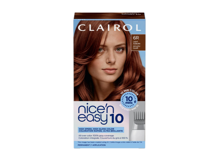 Clairol Nice‘n Easy 10 Permanent Color, 6R Light Auburn, 1 Application