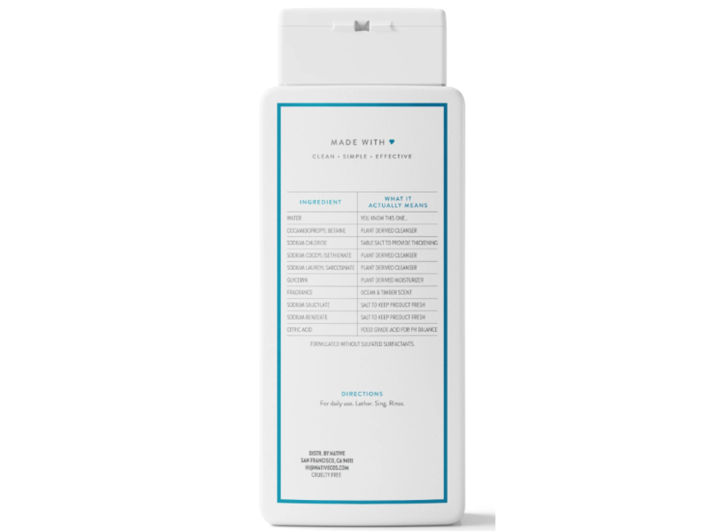 Native Body Wash, Ocean & Timber, 18 fl oz/532 mL