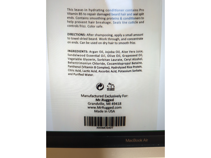 Mr.Rugged Bold Beard Lotion Conditioner, 4 oz/113 mL