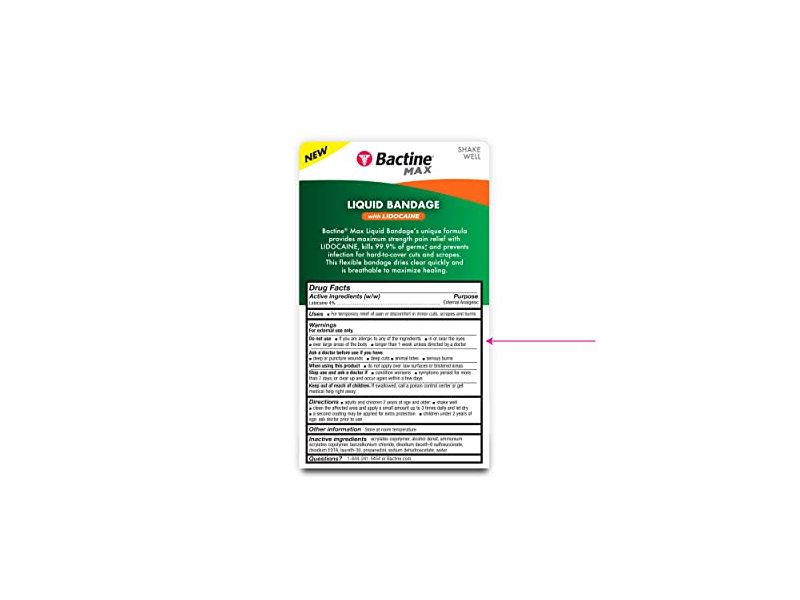 Bactine MAX Liquid Bandage with Lidocaine.30 fl. Ounce