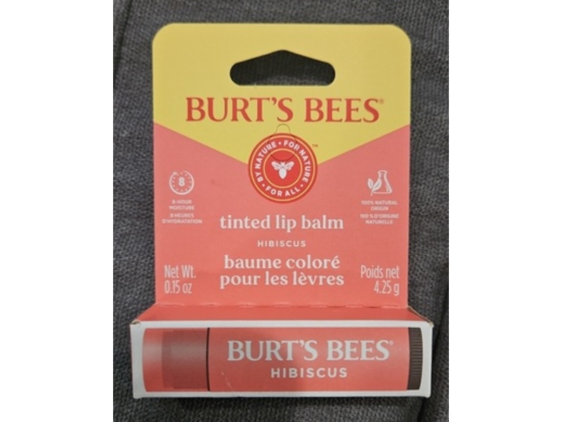 Burt's Bees Tinted Lip Balm, Hibiscus, 0.15 oz/4.25 g
