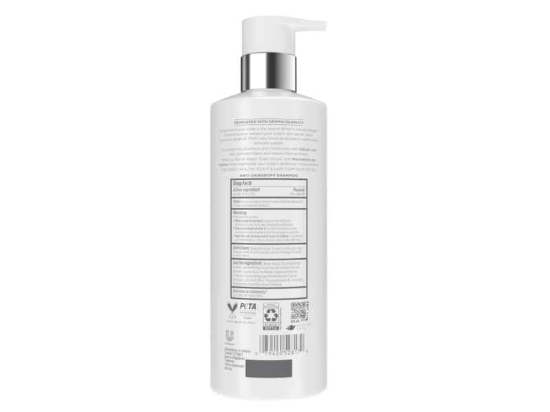 Dove Derma Scalp Anti-Dandruff Shampoo, Dandruff Relief, 16 fl oz