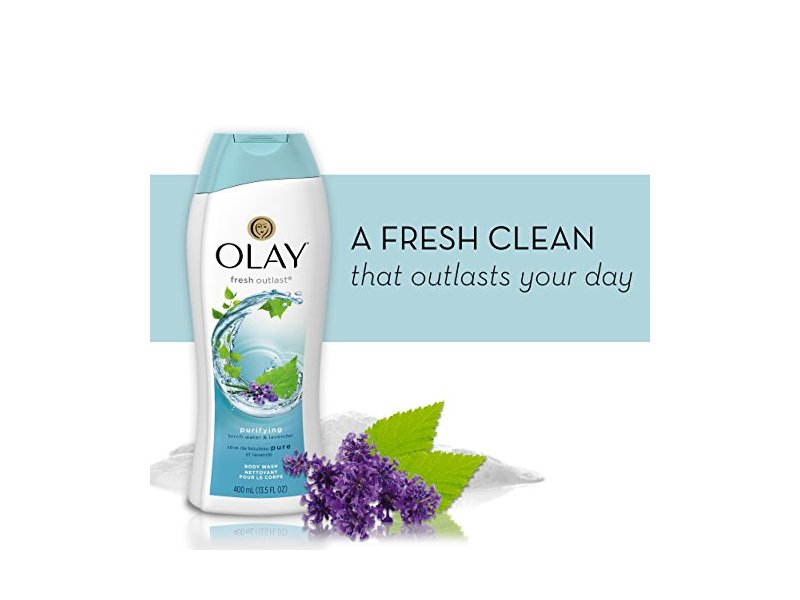 Olay Fresh Outlast Purifying Birch Water & Lavender Body Wash 13.5 Oz, 0.89 Pound