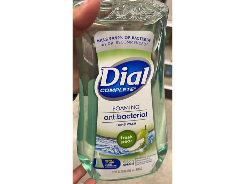 Dial Foaming Anti Bacterial Hand Wash, Fresh Pear, 32 fl oz/946 mL