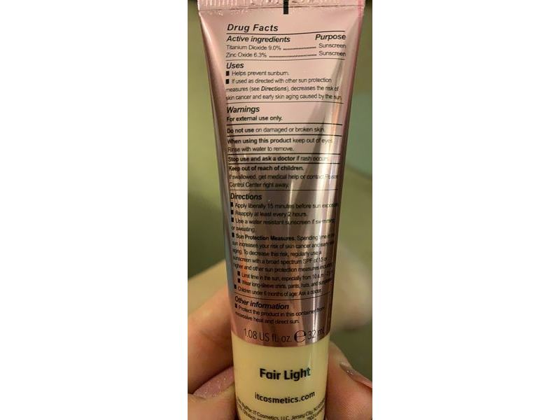 It Cosmetics CC+Illumination Cream, Fair Light, SPF 50+, 1.08 fl oz/32 mL