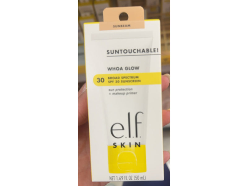 e.l.f. Suntouchable Whoa Glow Sunscreen, SPF 30, Sunbeam, 1.69 fl oz/50 mL