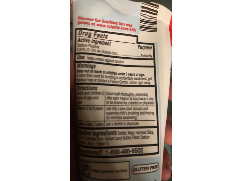 Colgate Kids Cavity & Enamel Protection Toothpaste, 3.5 oz/99 g, Pack Of 3