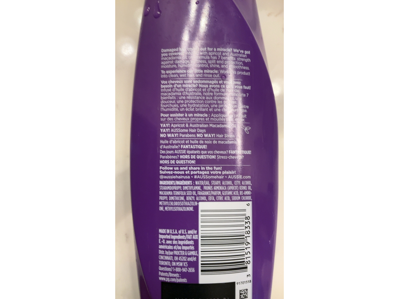 Aussie Total Miracle 7 In 1 Conditioner, Apricot, 12.1 fl oz/360 mL