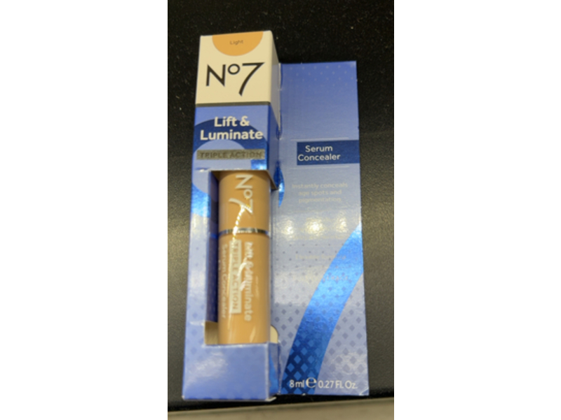 No7 Lift & Luminate Triple Action Serum Concealer, Light, 0.27 fl oz/8 mL
