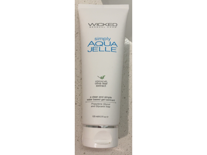 Wicked Sensual Care Simple Aqua Jelly Lubricant, Olive Leaf Extract, 4.0 fl oz/120 mL