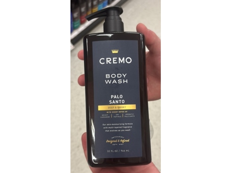 Cremo Palo Santo Body Wash, Bright Cardamom + Dry Papyrus & Aromatic Palo Santo, 32 fl oz/946 mL
