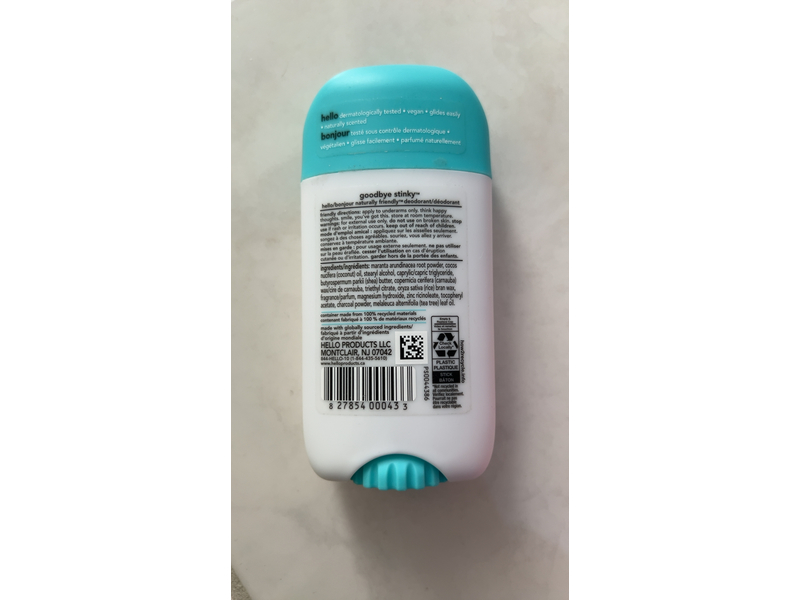 hello clean + fresh Deodorant with Activated Charcoal, 73 g
