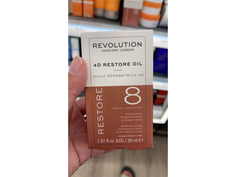 Revolution Haircare 8 4D Restore Oil, Hair Oil To Strengthen & Control Frizz, Locks In Moisture, Vegan & Cruelty Free, 30ml