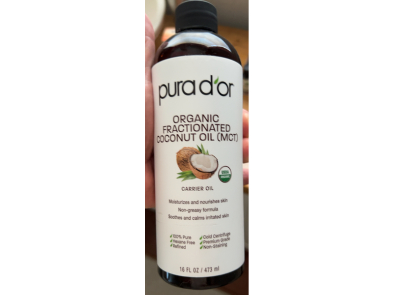 Purad'or Organic Fractionated Coconut Oil, 16 fl oz/473 mL