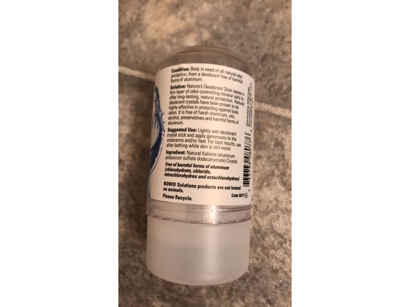 Now Solutions Nature's Deodorant Stick, Stone, 3.5 oz/99 g