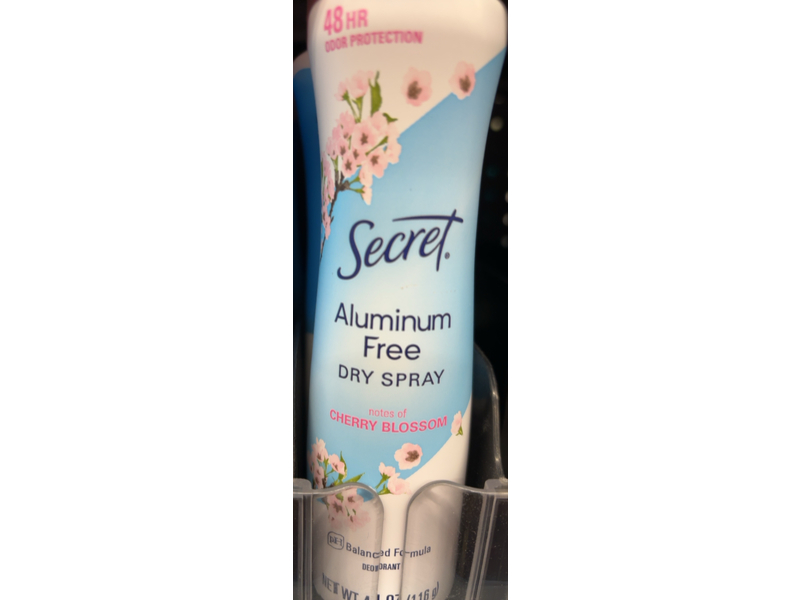 Secret Deodorant Dry Spray, Notes Of Cherry Blossom, 4.1 oz/116 mL, Pack Of 2