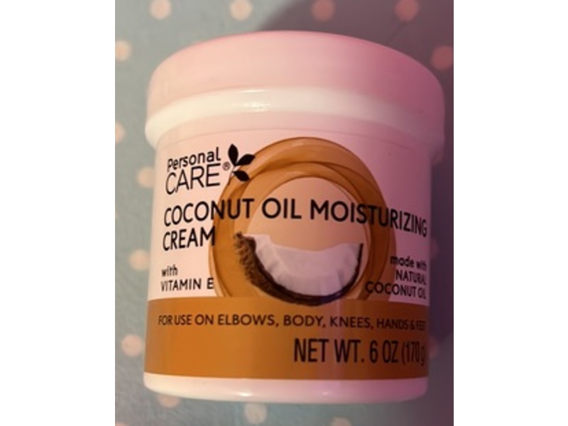 Personal Care Coconut Oil Moisturizing Cream, Vitamin E, 6 oz/170 g