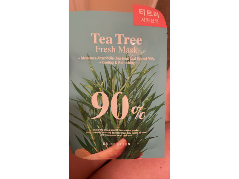 Bring Green Face Mask Olive Young, Tea Tree, 0.70 oz/ 20 g, Pack Of 10