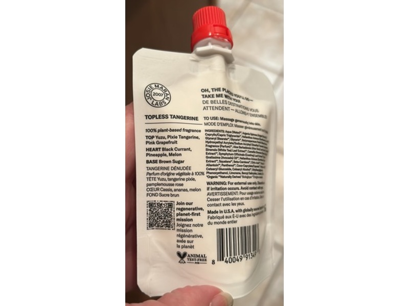 Josie Maran Body Butter, Topless Tangerine, 2 fl oz/60 mL