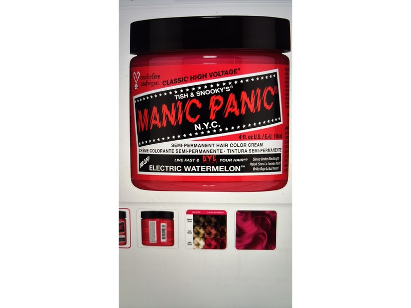 Manic Panic Tish & Snooky's Semi-Permanent Hair Color, Electric Watermelon, 4 fl oz/118 mL