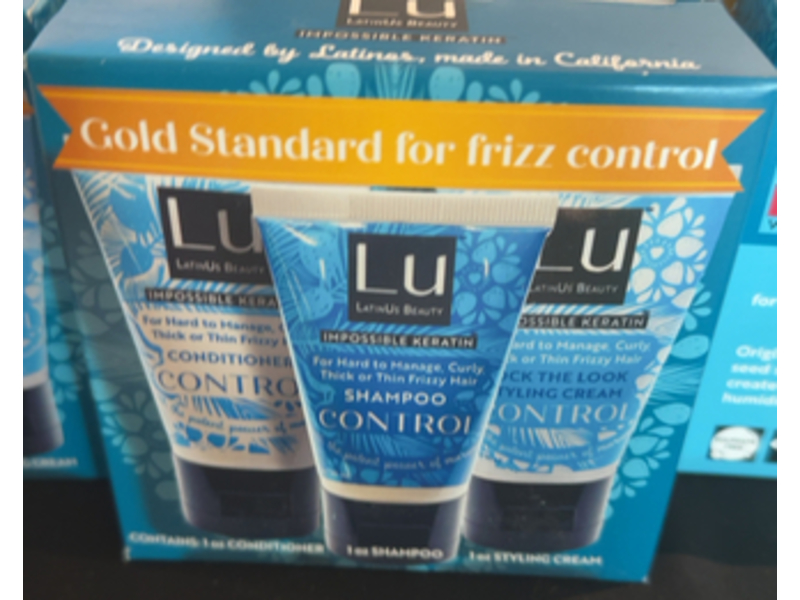 Lu LatinUs Beauty Impossible Keratin Control Shampoo, Conditioner & Styling Cream Set