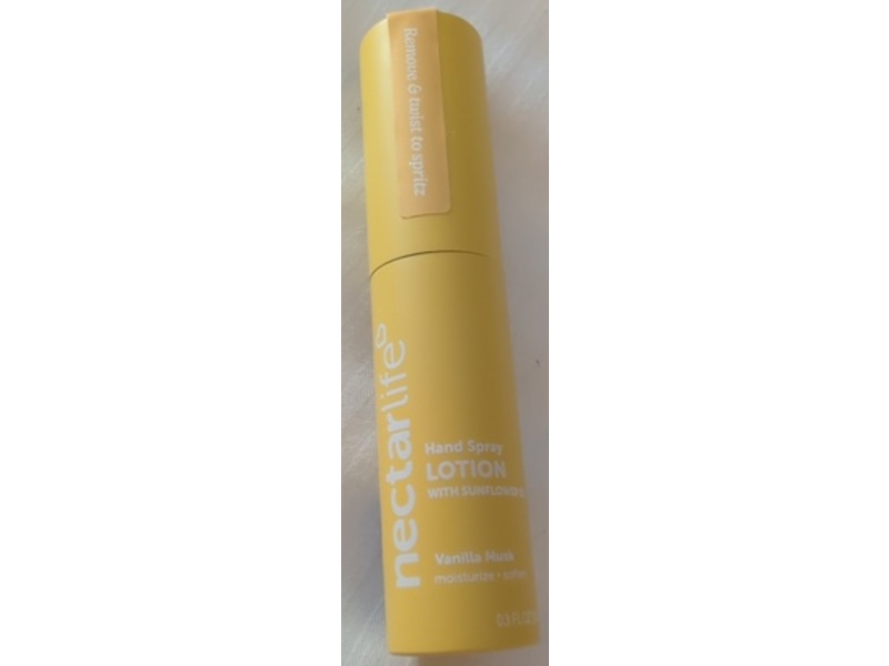 Nectar Life Hand Spray Lotion, Vanilla Musk, 0.3 fl oz/10 mL